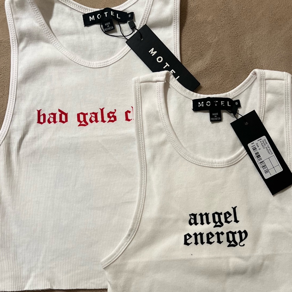 Motel Graphic Tank Tops